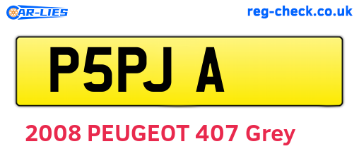 P5PJA are the vehicle registration plates.