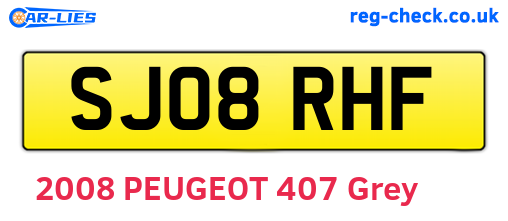 SJ08RHF are the vehicle registration plates.