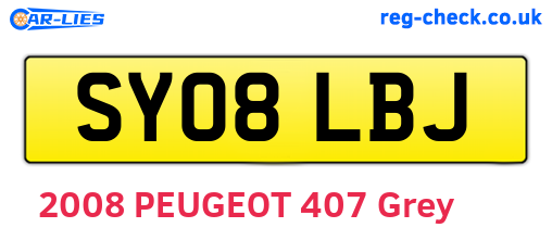 SY08LBJ are the vehicle registration plates.