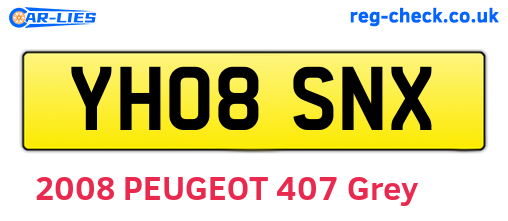 YH08SNX are the vehicle registration plates.