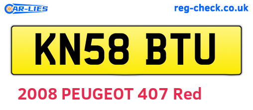 KN58BTU are the vehicle registration plates.