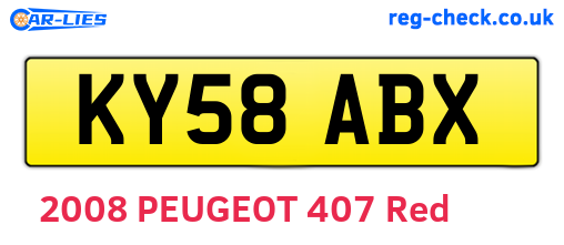 KY58ABX are the vehicle registration plates.
