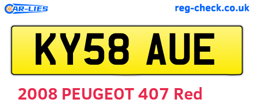 KY58AUE are the vehicle registration plates.