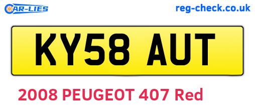 KY58AUT are the vehicle registration plates.