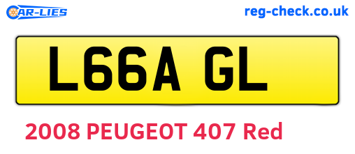 L66AGL are the vehicle registration plates.