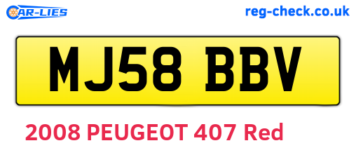 MJ58BBV are the vehicle registration plates.