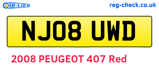 NJ08UWD are the vehicle registration plates.