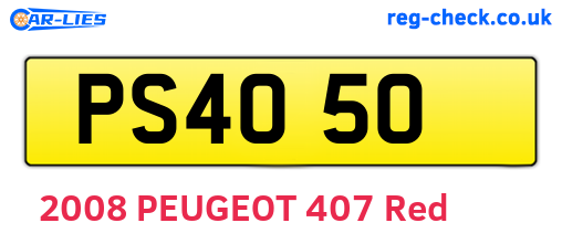 PS4050 are the vehicle registration plates.