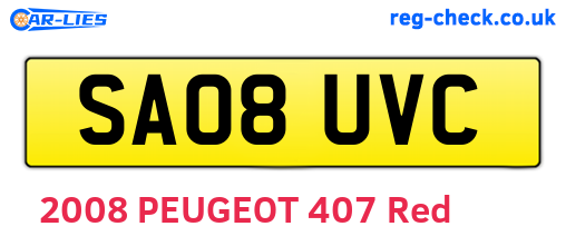 SA08UVC are the vehicle registration plates.