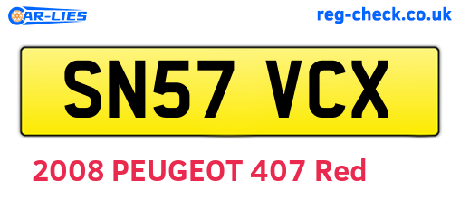 SN57VCX are the vehicle registration plates.