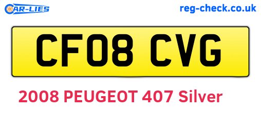 CF08CVG are the vehicle registration plates.