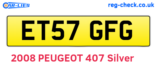 ET57GFG are the vehicle registration plates.