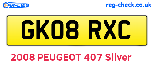GK08RXC are the vehicle registration plates.
