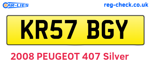 KR57BGY are the vehicle registration plates.