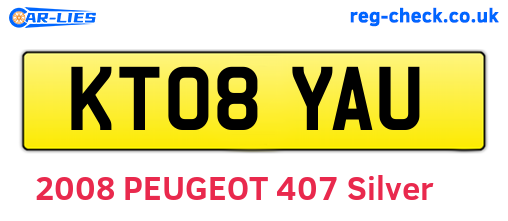 KT08YAU are the vehicle registration plates.