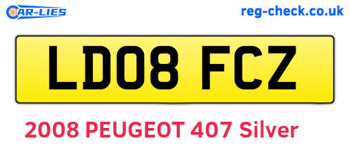 LD08FCZ are the vehicle registration plates.