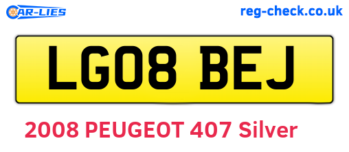 LG08BEJ are the vehicle registration plates.