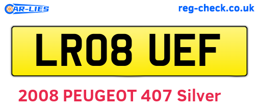 LR08UEF are the vehicle registration plates.