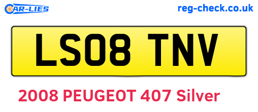LS08TNV are the vehicle registration plates.
