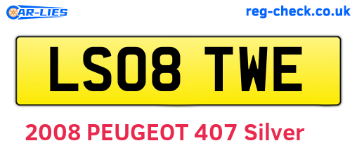 LS08TWE are the vehicle registration plates.