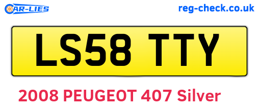 LS58TTY are the vehicle registration plates.