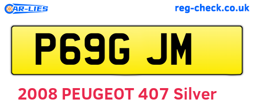 P69GJM are the vehicle registration plates.