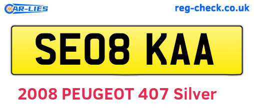 SE08KAA are the vehicle registration plates.