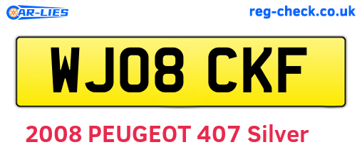 WJ08CKF are the vehicle registration plates.