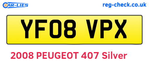 YF08VPX are the vehicle registration plates.