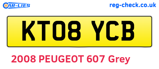 KT08YCB are the vehicle registration plates.