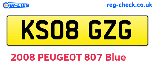 KS08GZG are the vehicle registration plates.