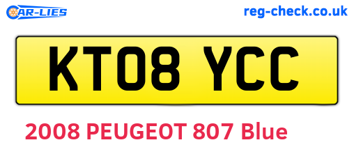 KT08YCC are the vehicle registration plates.