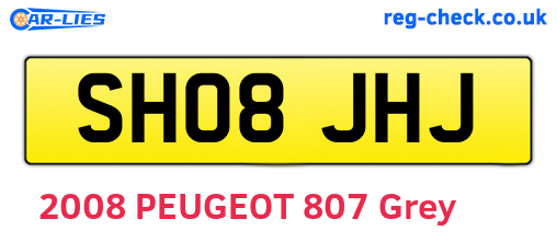 SH08JHJ are the vehicle registration plates.