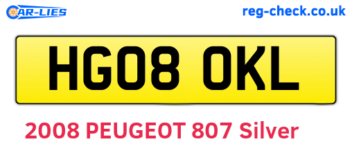 HG08OKL are the vehicle registration plates.