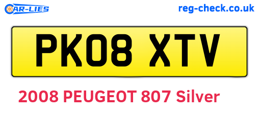 PK08XTV are the vehicle registration plates.