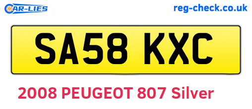 SA58KXC are the vehicle registration plates.
