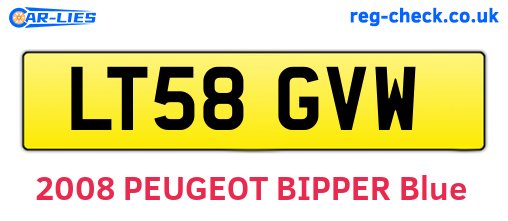 LT58GVW are the vehicle registration plates.