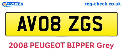 AV08ZGS are the vehicle registration plates.