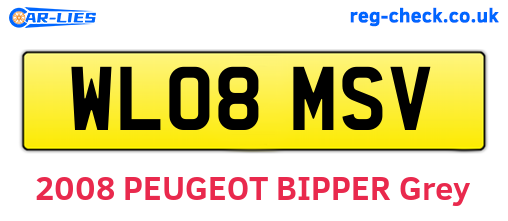 WL08MSV are the vehicle registration plates.