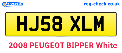 HJ58XLM are the vehicle registration plates.
