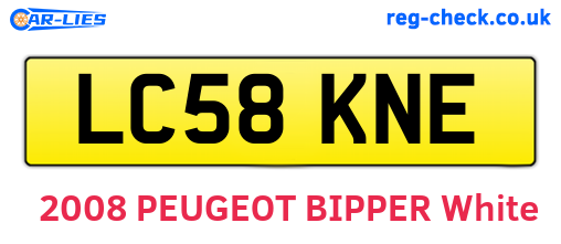 LC58KNE are the vehicle registration plates.