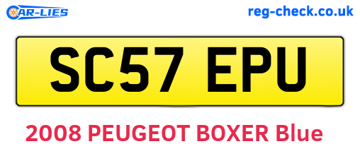 SC57EPU are the vehicle registration plates.