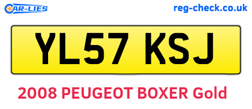 YL57KSJ are the vehicle registration plates.