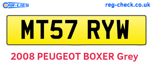 MT57RYW are the vehicle registration plates.