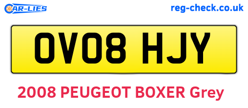 OV08HJY are the vehicle registration plates.