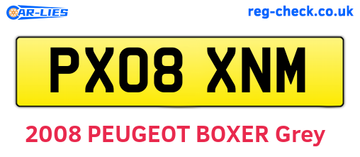 PX08XNM are the vehicle registration plates.
