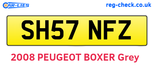 SH57NFZ are the vehicle registration plates.
