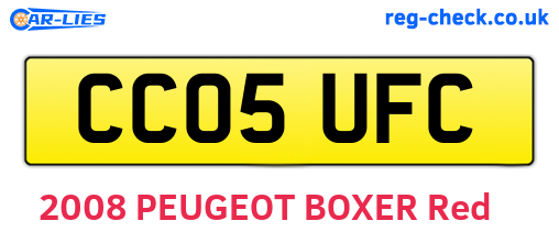 CC05UFC are the vehicle registration plates.