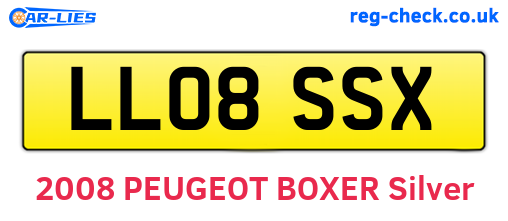 LL08SSX are the vehicle registration plates.