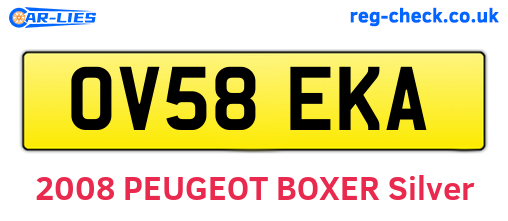 OV58EKA are the vehicle registration plates.